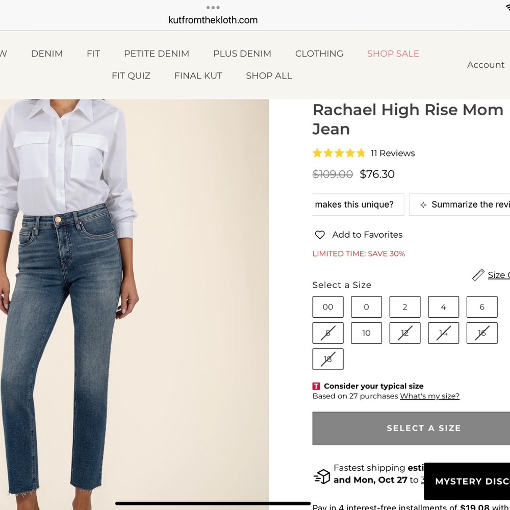 Kut from the Kloth High Rise Jeans